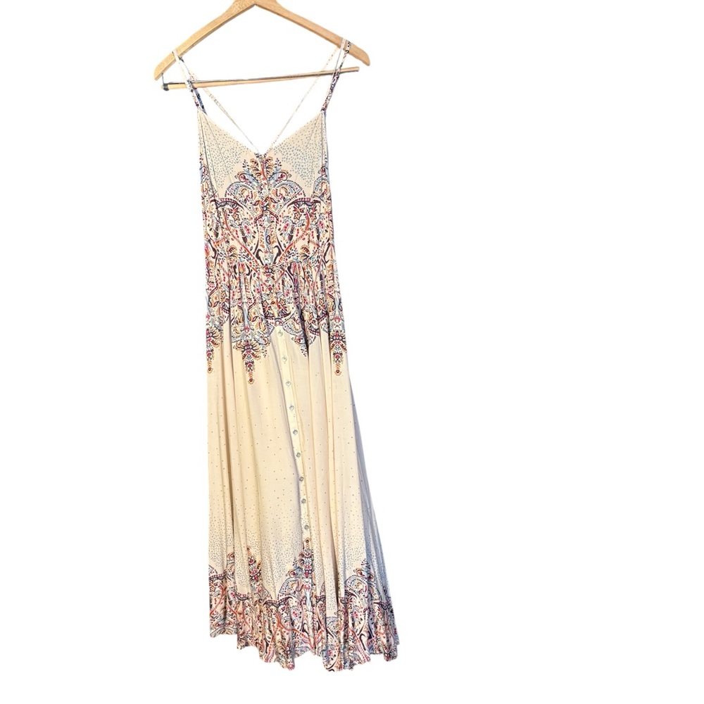 Free People Be My Baby Maxi Sundress Dress paisley print M NEW - Picture 4 of 10